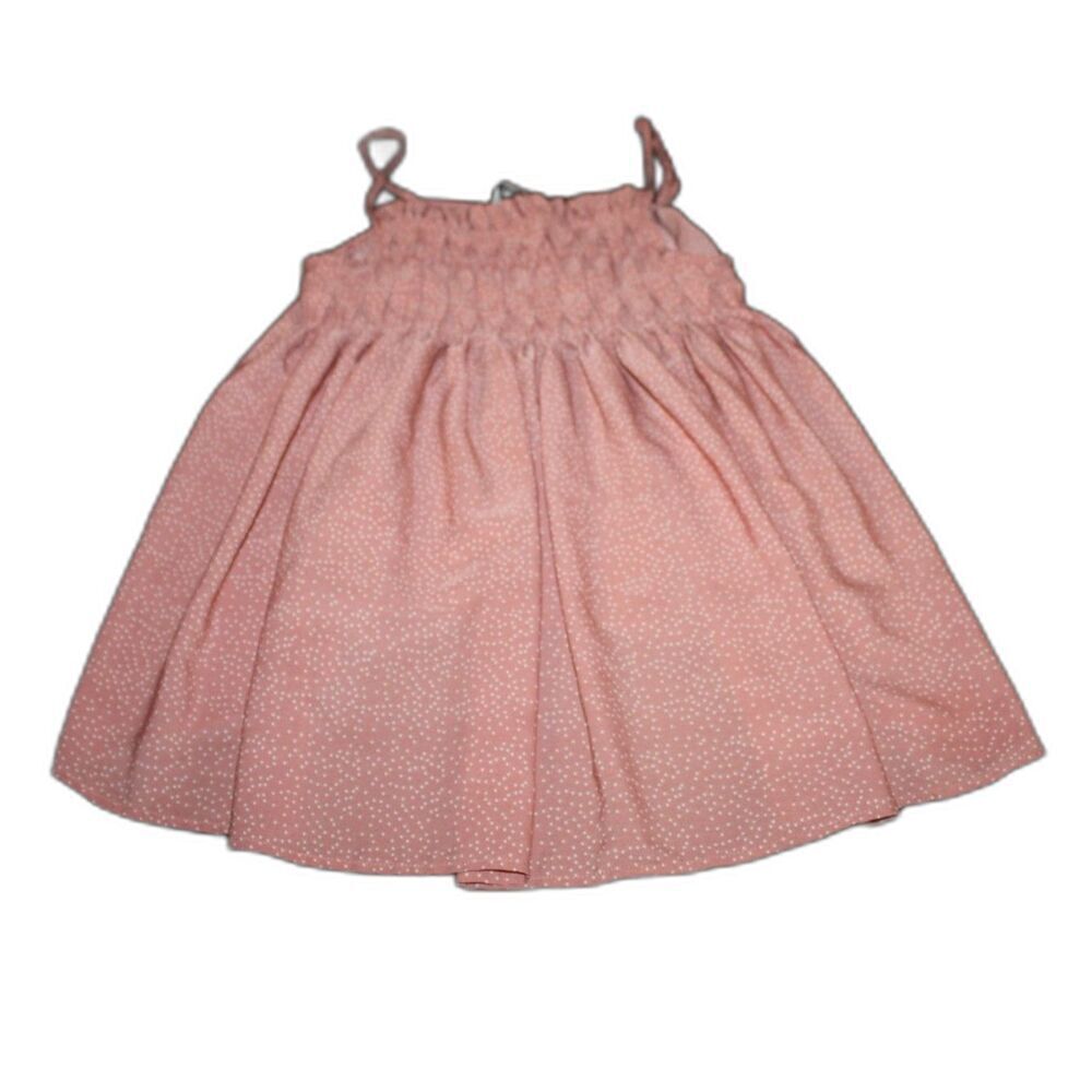 Davi & Dani Light Pink Smocked Tank Top – White Dot Print – Size M